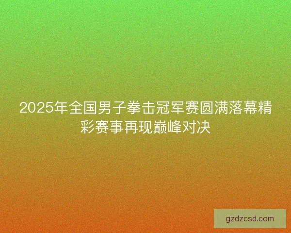 2025年全国男子拳击冠军赛圆满落幕精彩赛事再现巅峰对决